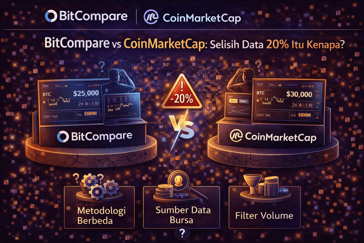 BitCompare vs CoinMarketCap: Selisih Data 20% Itu Kenapa?